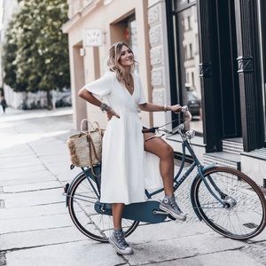 Sesame Wrap White Dress FR34